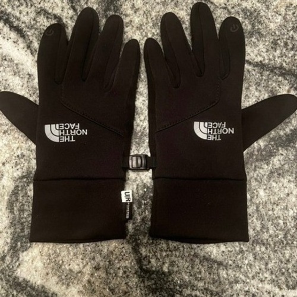 The North Face Etip Gloves Unisex Medium Black Touchscreen Gripper 3975